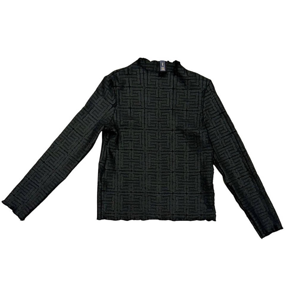 Vanité Couture Black Textured Long Sleeve Top